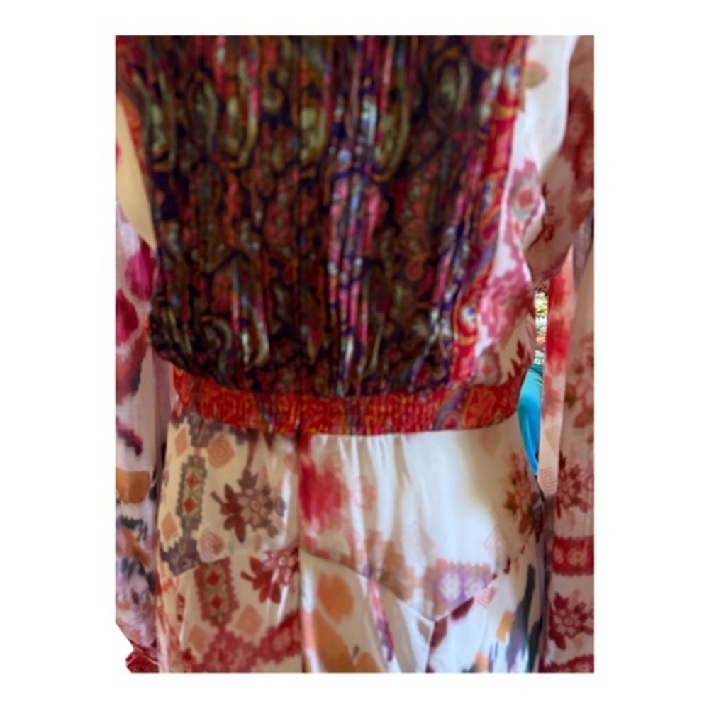 Anthropologie Akemi + Kin Midi Multiple Print Long Sleeve Dress Size 6 Lined - Picture 4 of 8